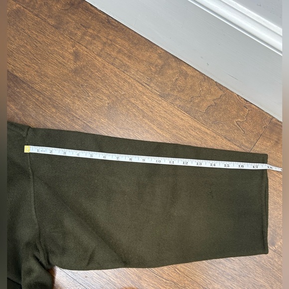 Maje wool blended coat with leather details. Military green color. Size 1. - Picture 13 of 16